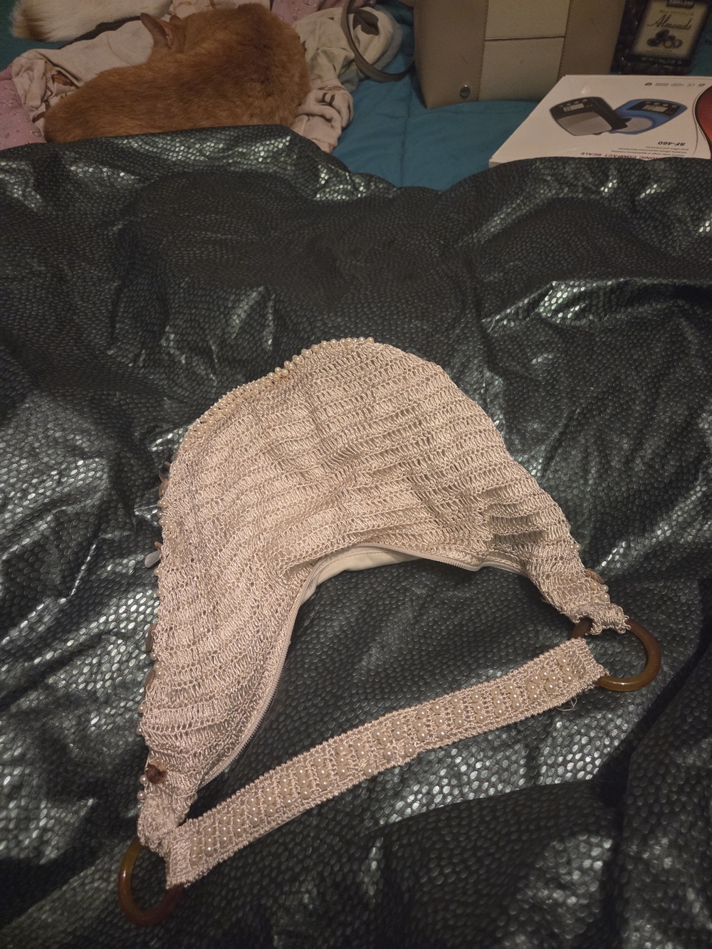 Handcrafted Shell & Pearl Crochet Shoulder Bag - Cream - Picture 3 of 6
